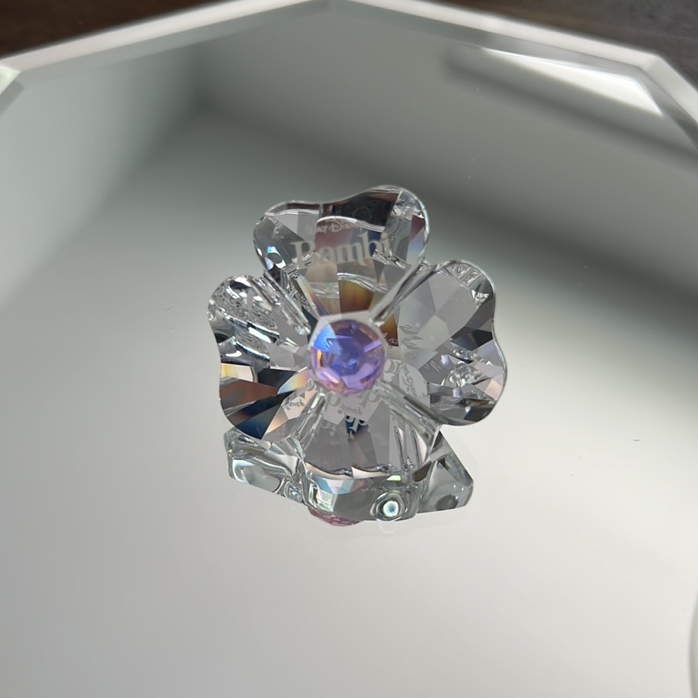 🍀SWAROVSKI CRYSTAL DISNEY BAMBI CLOVER PLAQUE - BOX WITH CERTIFICATE